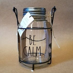 Rae Dunn BE CALM mason jar lantern